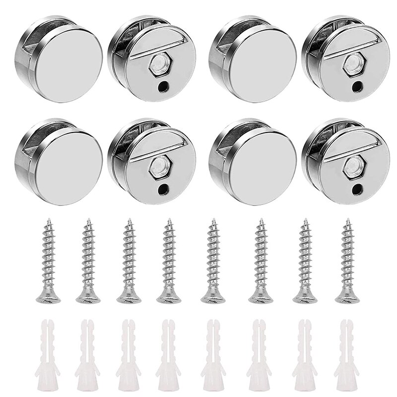 8 Pcs Mirror Clip Set Mirror Holder Clips Zinc Alloy Mirror Holders for Walls Fixed Fitting for 3-5mm Thick Mirror: Default Title