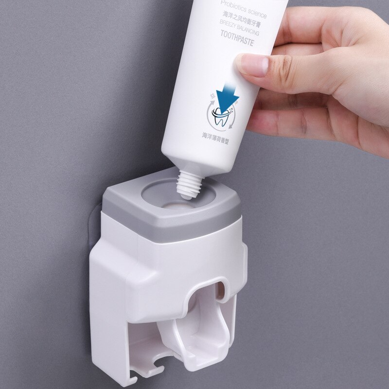 Automatisk tandpasta dispenser tandbørsteholder rack vægbeslag tandpasta klemme stativ tilbehør til badeværelset