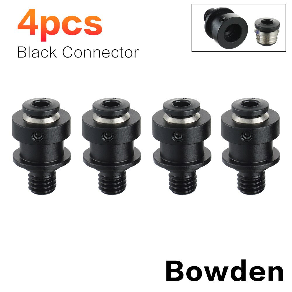 3DSWAY Pneumatic Connectors Fitting PTFE Tube Detachable Quick Jointer Coupler Hotend DIY Bowden Remote Direct 3D Printer Parts: Bowden Black 4pcs