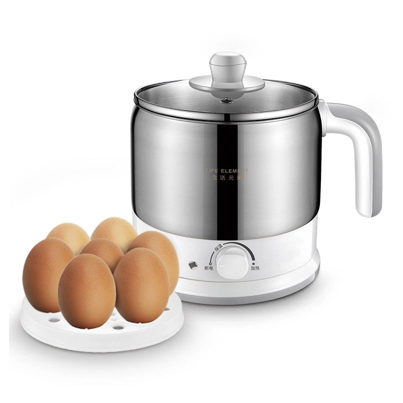 220V Multifunction Electric Cooking Pot Stainless Steel Liner Rice Cooker Machine Mini Food Cooker with Steamed Eggs Pan