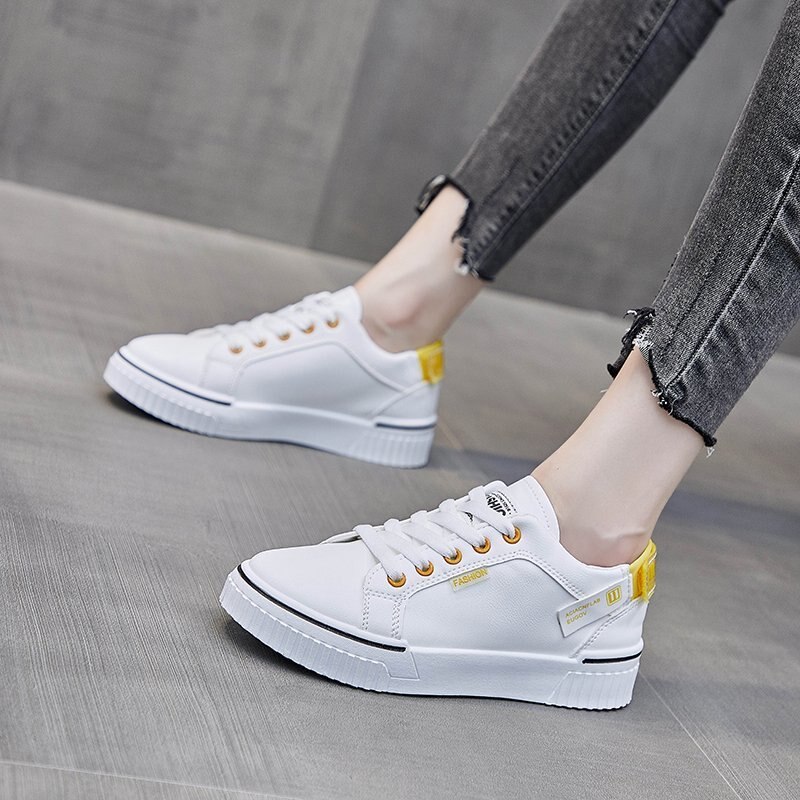 Breathable thick soled shoes women's sports shoes women's leisure student running shoes Girls All-match flat sneakers