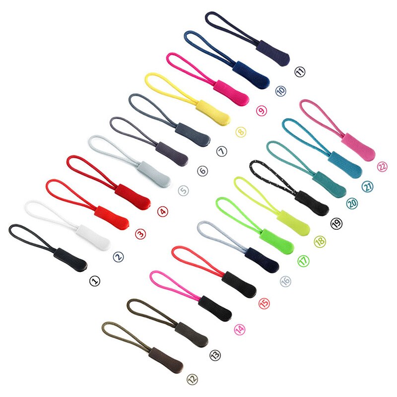 10 pièces couleur fermeture à glissière sac à dos accessoires sac à dos fin ajustement corde étiquette Fixer Zip cordon onglet accessoires fermeture éclair extracteur bricolage fermeture à glissière tête