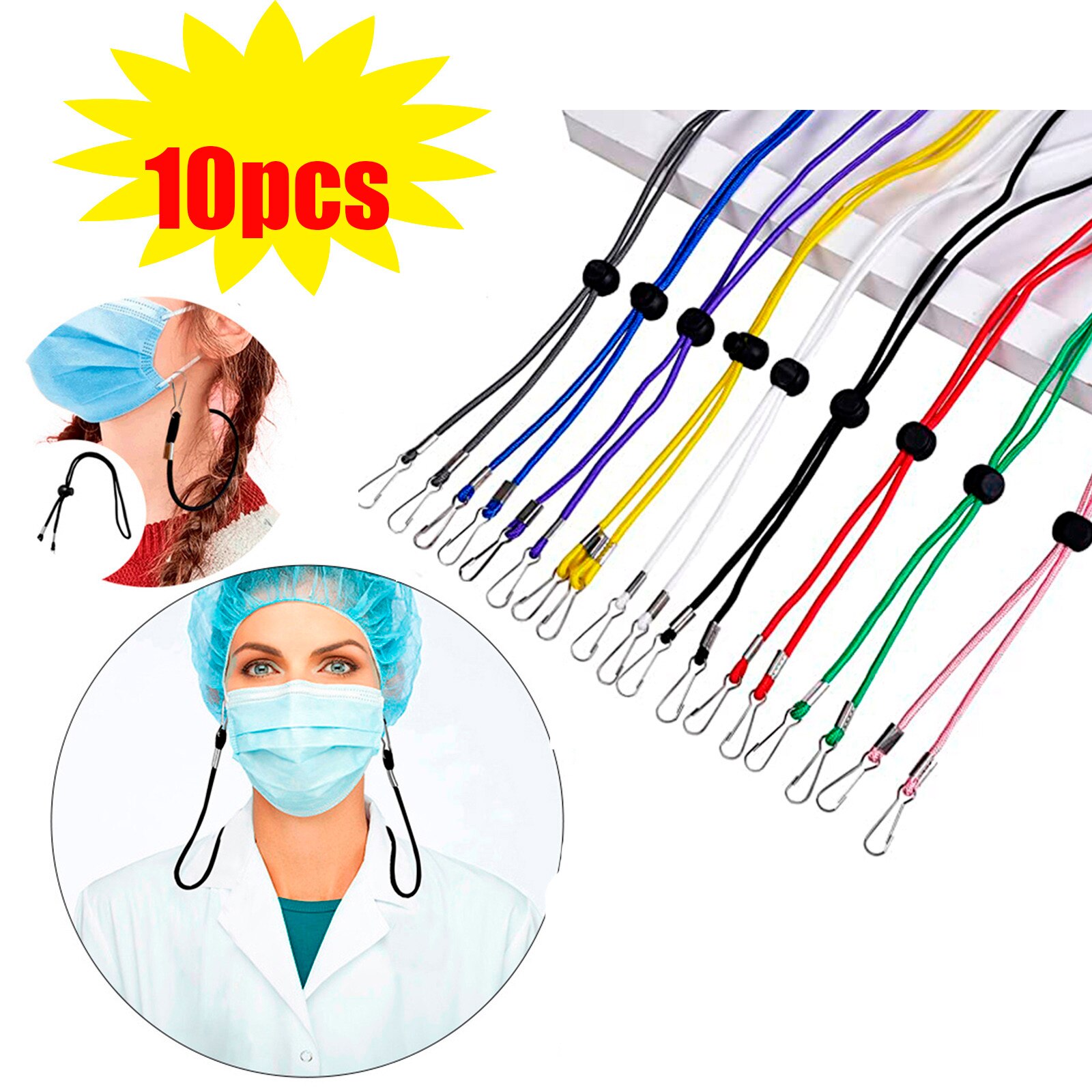 Verstelbare Gezichtsmasker Lanyard Handy & Handig Veiligheid Masker Rest & Oor Houder Opknoping Masker Touw Cordon Para Colgar Mascarilla