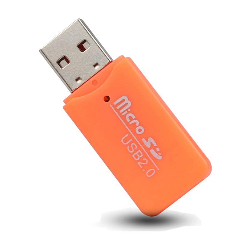 Usb 2.0 Kaartlezer High Speed Usb Flash Drive Ondersteuning Microsd-kaart Tf Kaartlezer Plug En Play Kleurrijke Geheugen card Voor Pc: Orange