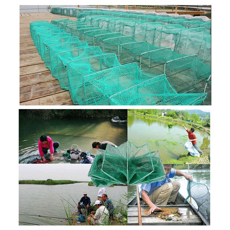 Shrimp Cage Fishing Net Catcher Trap Foldable Portable For Crab Crayfish Lobster DX88