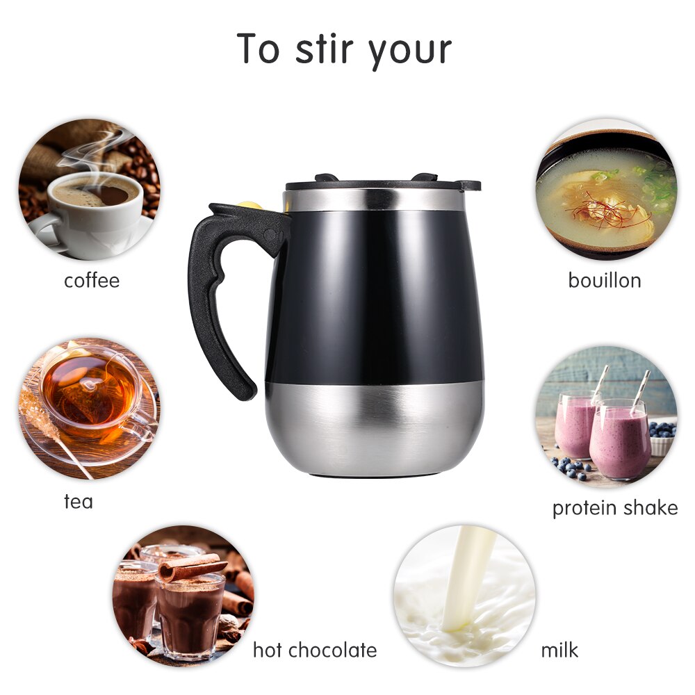 400ml Automatic Self Stirring Magnetic Mug Stainless Steel Coffee Milk Mixing Cup Blender Smart Mixer Thermal Cup