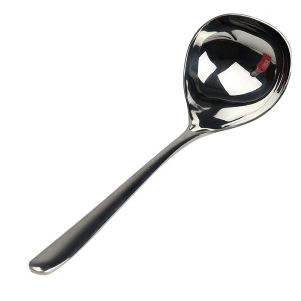 Long Handle Korean Rice Soup Spoon Stainless Steel Round Dinner Spoons Flatware Stainless steel spoon: L