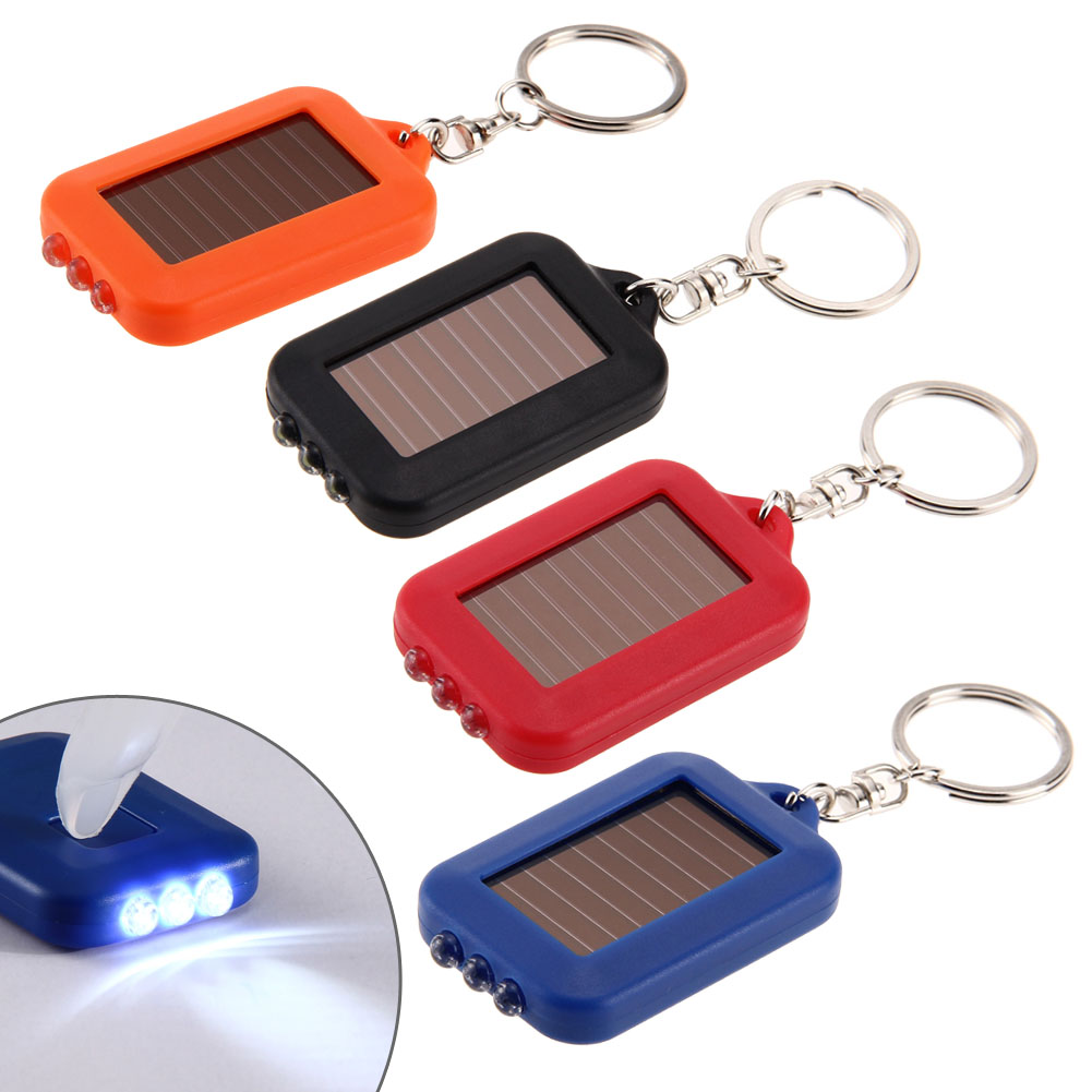 3 LEDs Solar Panel electric torch key chain flashlight Camping Lamp Rechargeable Spotlight Power Energy 100000 Hours 60X35X10CM