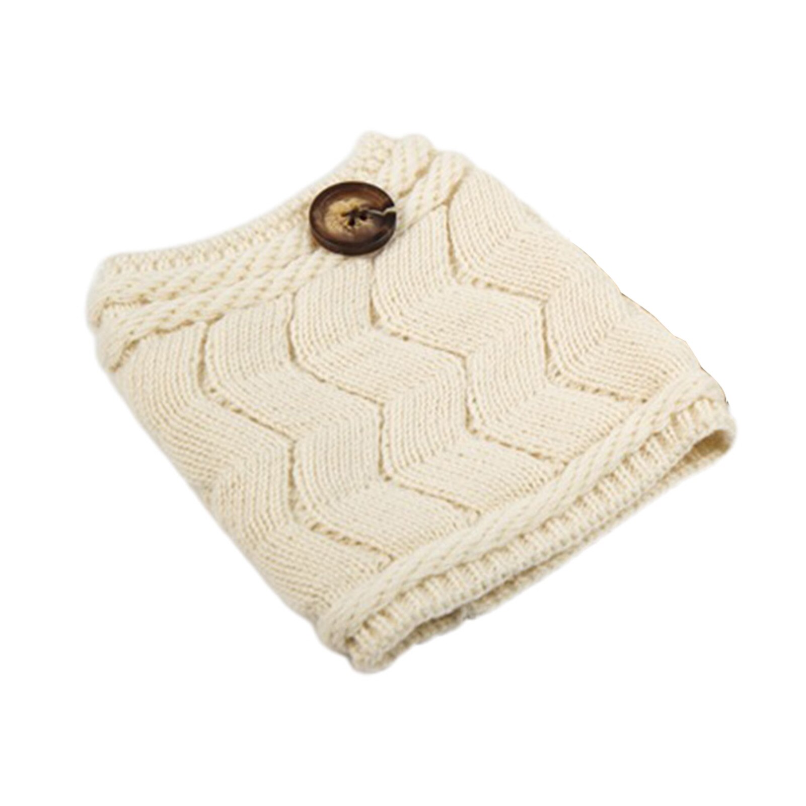 1 par de calentadores de piernas de Color liso para mujer, calentadores de piernas de punto cálidos para invierno, botas de calcetín para mujer, calentadores de piernas, chaussetes para mujer: lvory