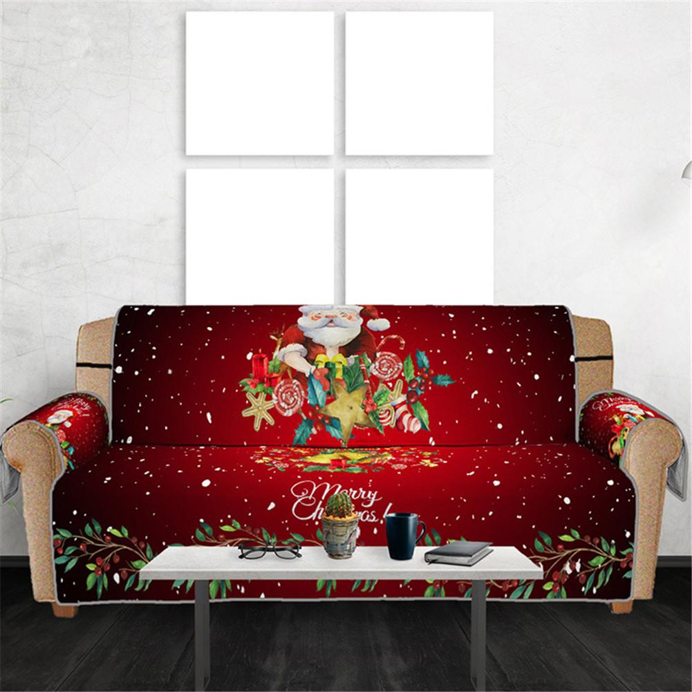 Jul 3d digital trykt sofa støvtæt betræk sofa beskyttende betræk maskine vaskbar sofa betræk juledekoration
