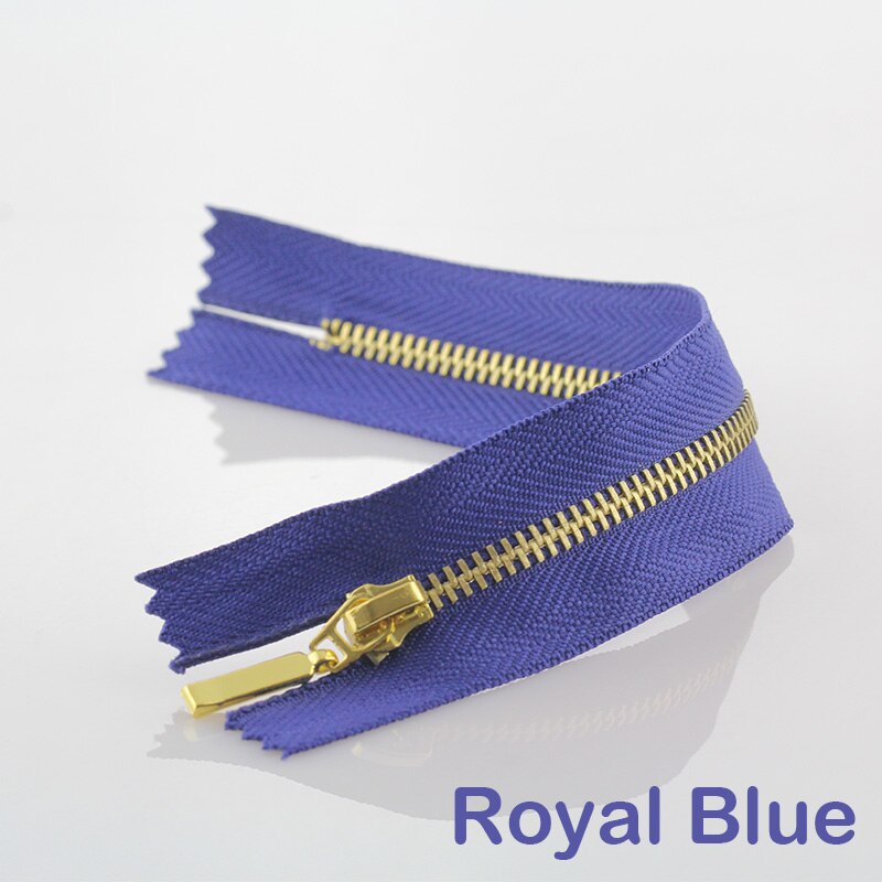 3Pcs 3 #15Cm Metalen Rits Messing Close-End Auto Lock Kleding Voor Naaien Ritsen: Royal  Blue
