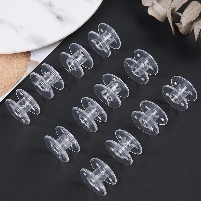 10Pcs Clear Plastic Sewing Bobbins Spool Threads Empty Spools For Sewing Machine Handwork Accessories Tools For Brother Machine