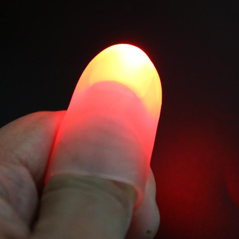 Funny LED Light Dancing Finger Magic Trick Props Kids Amazing Glow Thumb Light Street Magic for Magicians Beginner