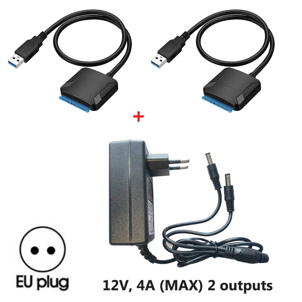SATA til USB 3.0 Adapter - Kabel op til 6 Gbps til 2.5"/3.5" Ekstern SSD HDD SATA3: Guld