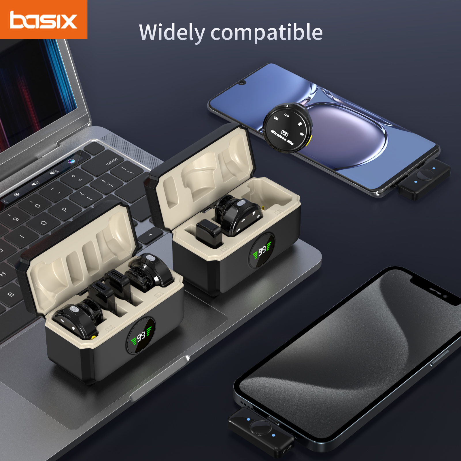 Kabelloses Lavalier-Mikrofon-einstellen für iPhone und Android, doppelt omnidirektionales Kondensator-Ansteckmikrofon, Geräuschunterdrückung für Videoaufnahmen