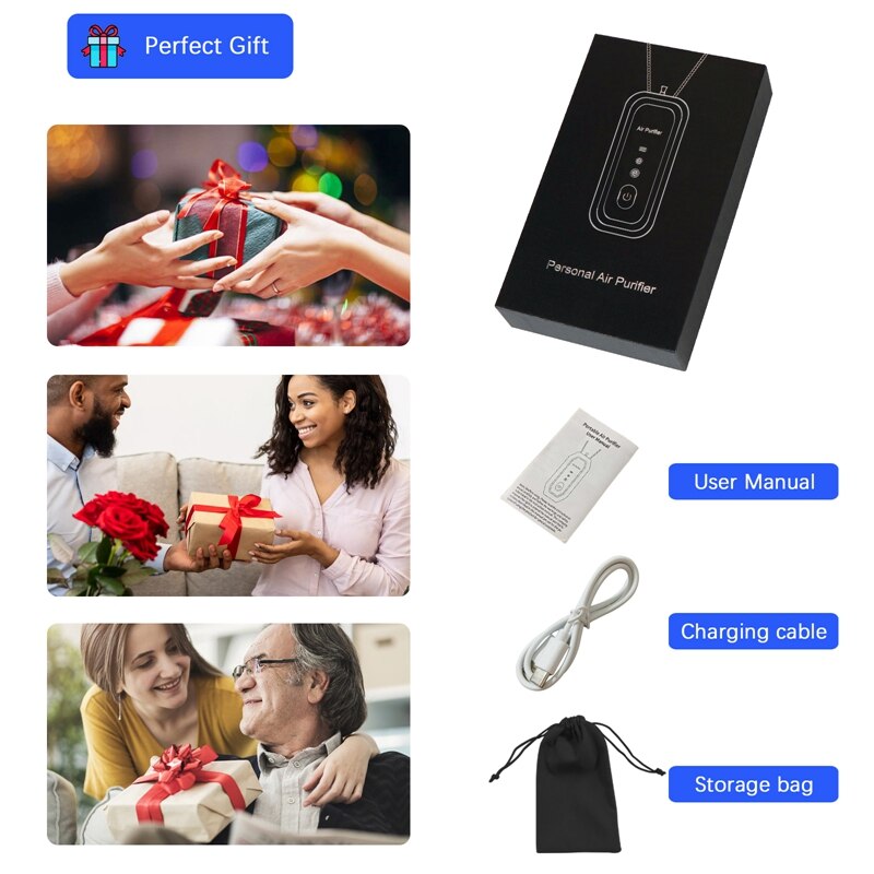 120 milioni di ioni negativi indossabili personali mini portatile 800MAH batteria collana auto appeso collo purificatore d'aria