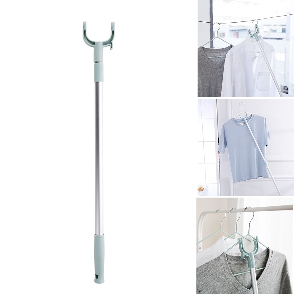 Aluminum balcony fork pole the hangers for clothes pole retractable pole drying pole fork dress stick space saving clothing rack