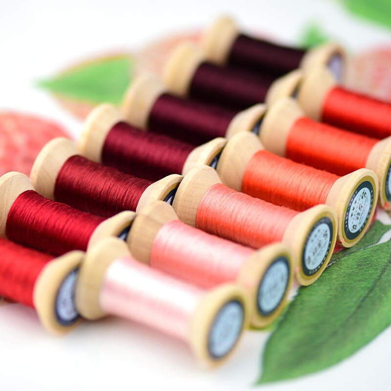 Red thread /20 meters silk thread/decorative hand embroidery/mini spool/embroidery line: 13 colors