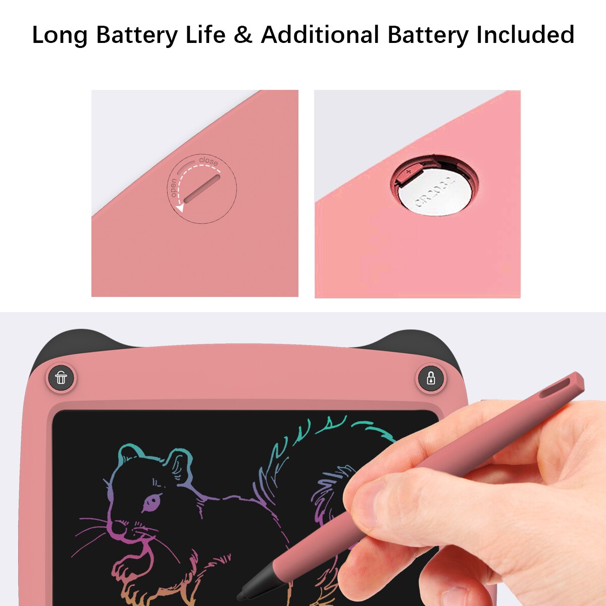 Enotepad LCD Writing Tablet - 9-Inch Digital Drawing Board - Rechargeable Message Board with Stylus Pen