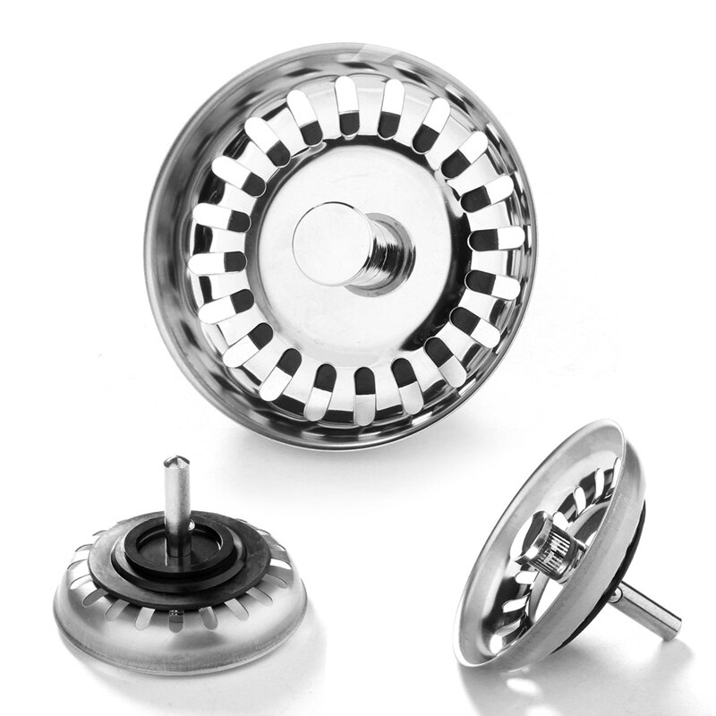 2x Keuken Afval Rvs Spoelbak Zeef Plug Drain Stopper Filter Mand