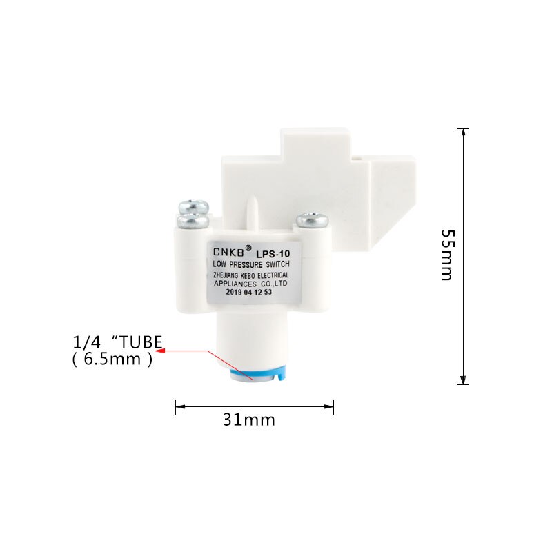 RO Water Purifier Parts Low Pressure Valve Switch 1/4 "OD Hose Quick Connection Reverse Osmosis System CNKB-LPS-10 Accessories