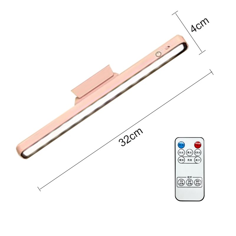 Luz LED para espejo de maquillaje, recargable por USB, 9W, atenuación continua, lámpara de tocador, colgante magnético, lámparas de mesa de lectura nocturna para dormitorio: Blanco frío