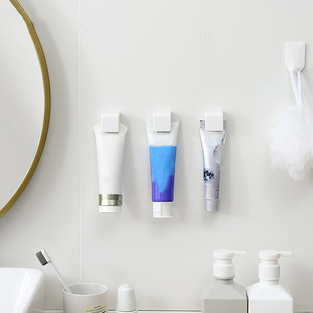4Pcs Wall Clips Wall Toothpaste Clip Traceless Wall Clip Toothpaste Clamps Clips for Hanging