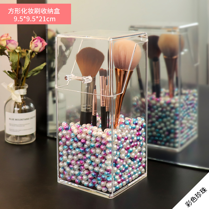 Caja de almacenamiento de acrílico para cosméticos, organizador pequeño de lápiz labial de maquillaje, almacenamiento de artículos de plástico, tocador, portalápices, HX50ST: Style 4