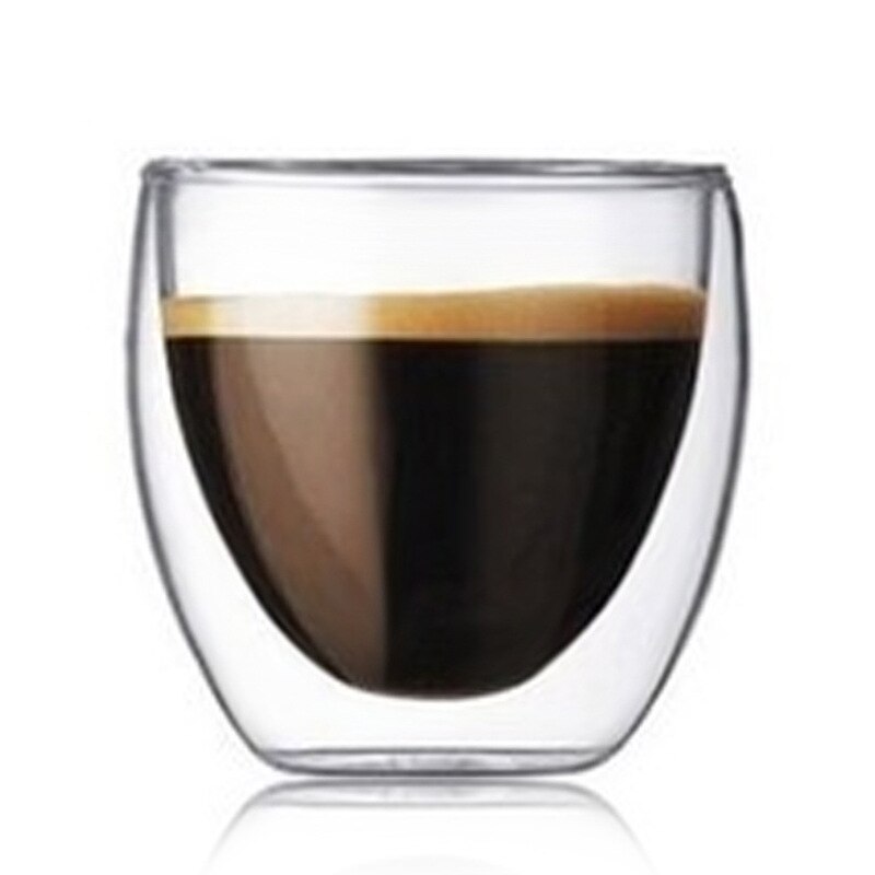 Doppel borosilikatglas tasse isoliert kaffee tasse milch tee saft rotwein glas WF