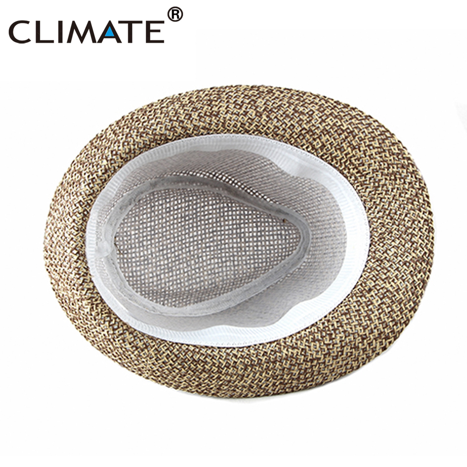 CLIMATE-sombrero de paja Vintage para hombre, sombrero de Fedora de papel, Retro, sólido, Verano