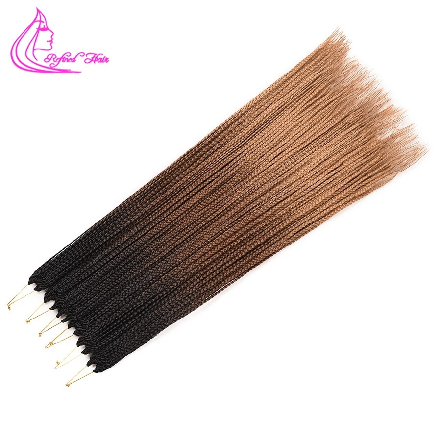Crochet Braids Long Box Braid Ombre Synthetic Braiding Hair extensions High Temperature Fiber braided Hair 22 strands/pc