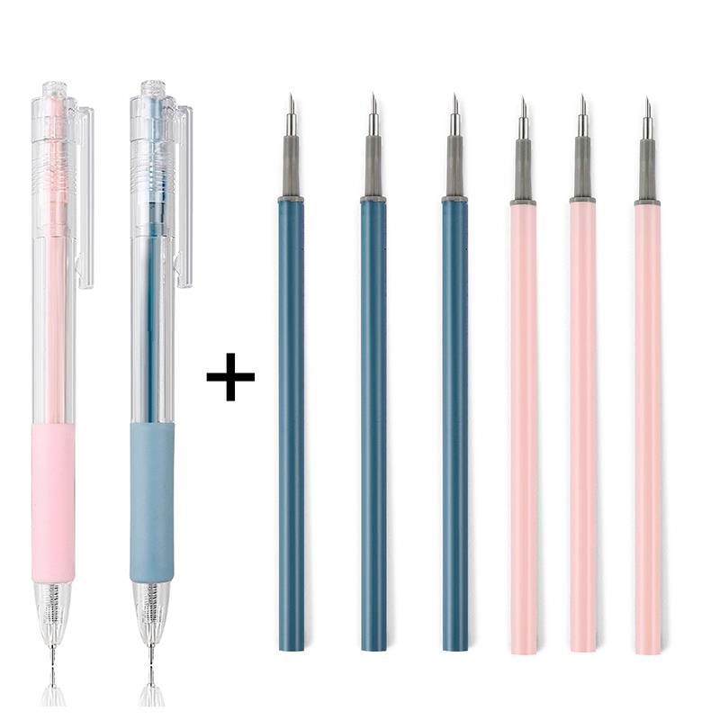 Set Papier geschnittenes Messer Stift Nachfüllset Kunst Allzweckmesser Scrapbook Schneidwerkzeug Präzaufkleber Washi Tape Cutter DIY Handwerk: Burgunderrot