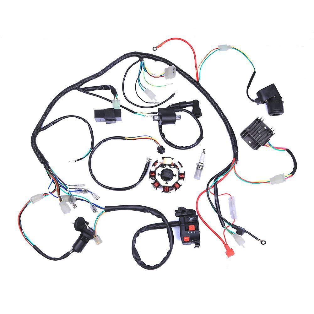 HiMISS Electric Wiring Harness Wire Loom CDI Stator Assembly for ATV QUAD 125CC-250CC