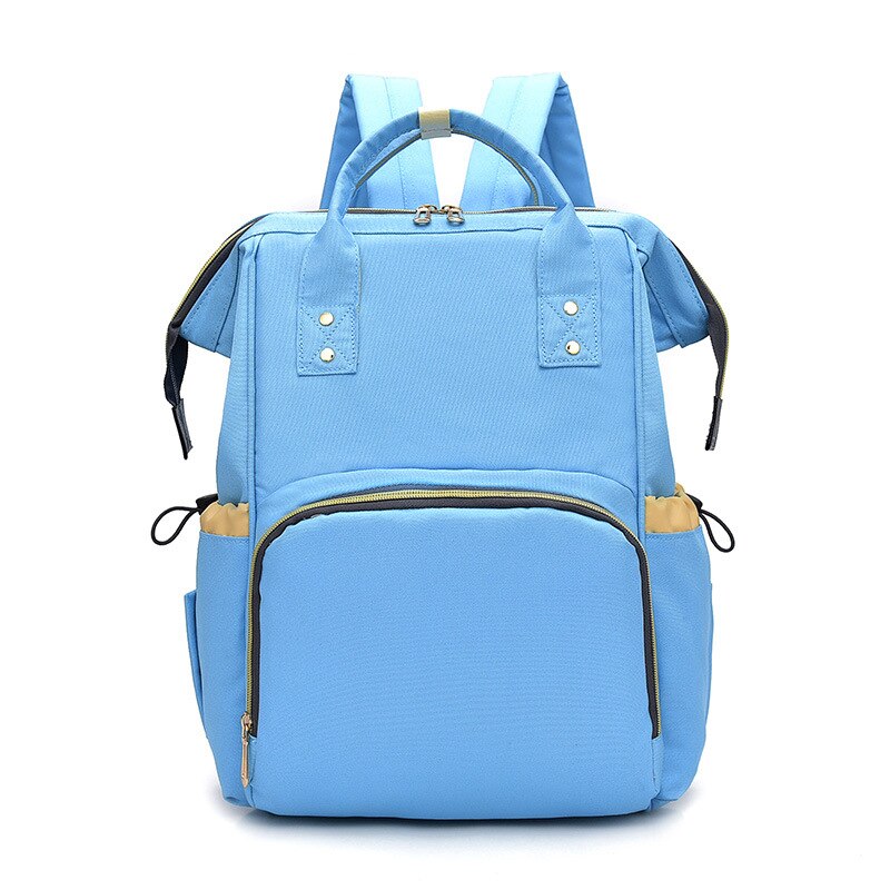 Mochila de estilo multifuncional, bolsa de momia, gran capacidad, impermeable, mochila de para madres: Blue