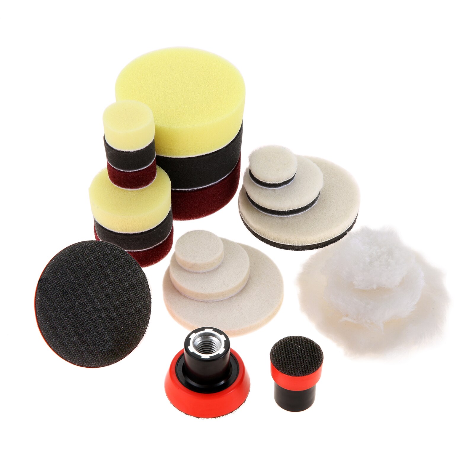 DRELD 7 Pcs 1/2/3 Inch Drill Buffing Polish Pad Polishing Kit with M14 Tray Detail Waxing Sponge Car Buffer Polisher for Polish