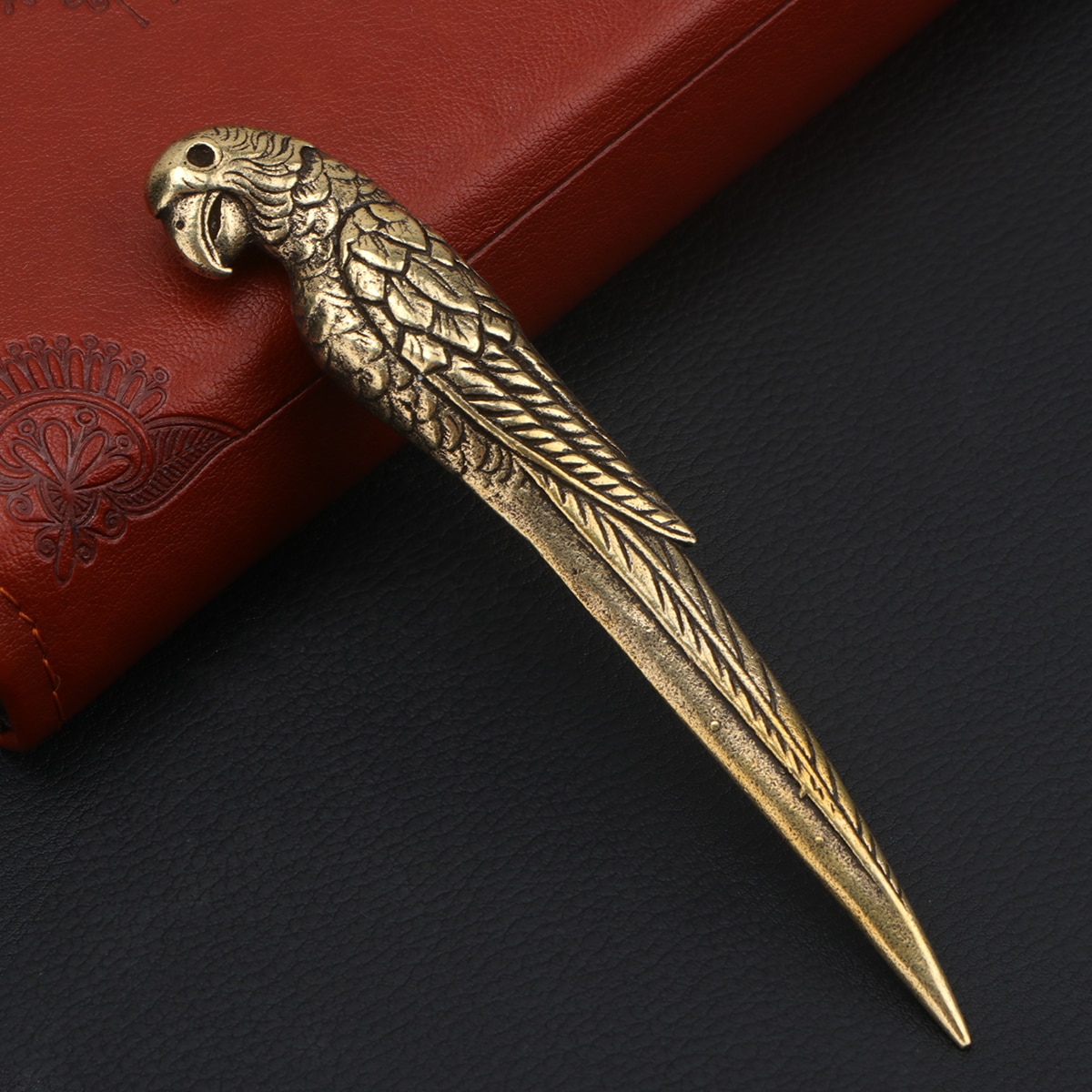 Cuchillo de cobre Vintage con forma de loro, accesorios para beber té, para la oficina, 1 ud.