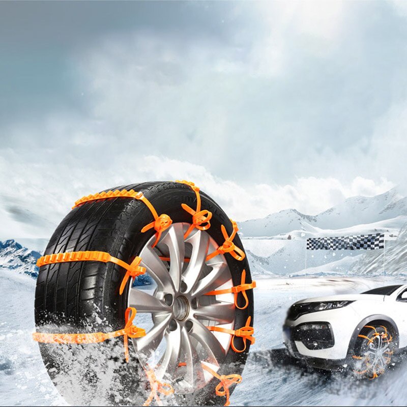 10Pcs Car Snow Tire Anti-Skid Chains Tire Snow Chains Wheel Tyre Cable Belt Fit Tyre Width 145-295 Snow Rain Winter Tool Durable