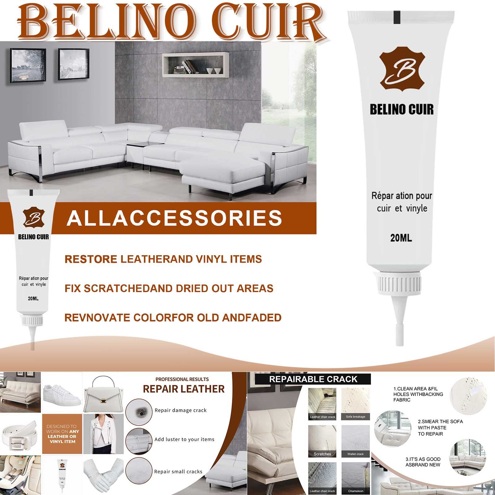 Leather And Vinyl Repair Kit - Furniture Couch Car Seats Sofa Jacket Kit - Furniture Couch Car Seats Sofa Coats Holes Repair#50