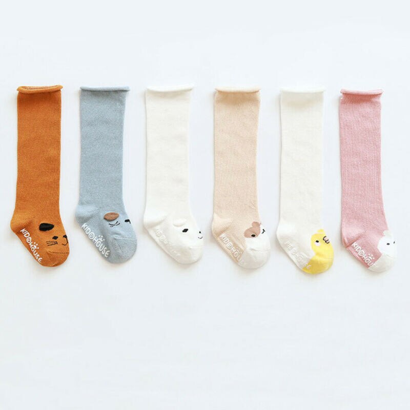 Schattige Baby Kousen Katoen Knie Hoge Kousen Anti-Slip Lange Been Warmer Unisex Kids Kousen voor 0-3 jaar