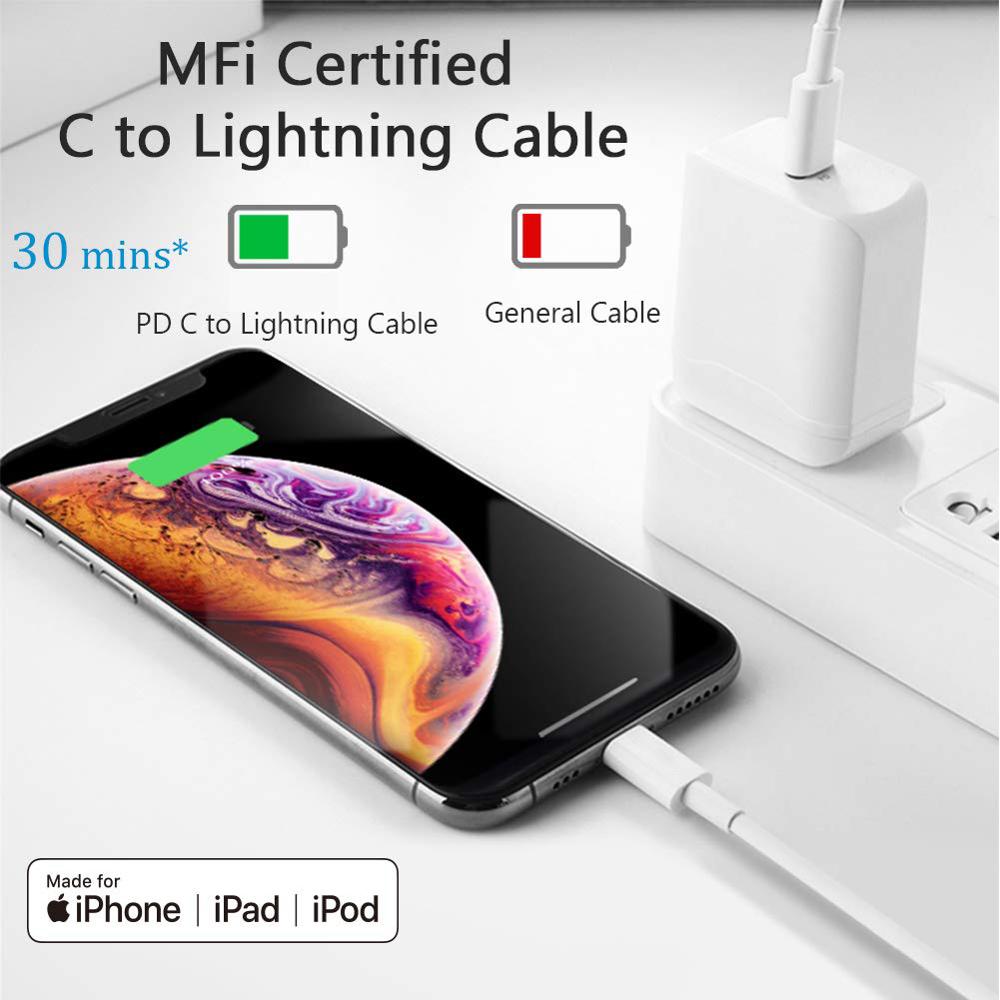 3A PD Snel Opladen Kabel Voor USB C Bliksem Voor iPhone Xs X 8 pin naar Type C 3A Quick charger voor Type C Lightning Macbook