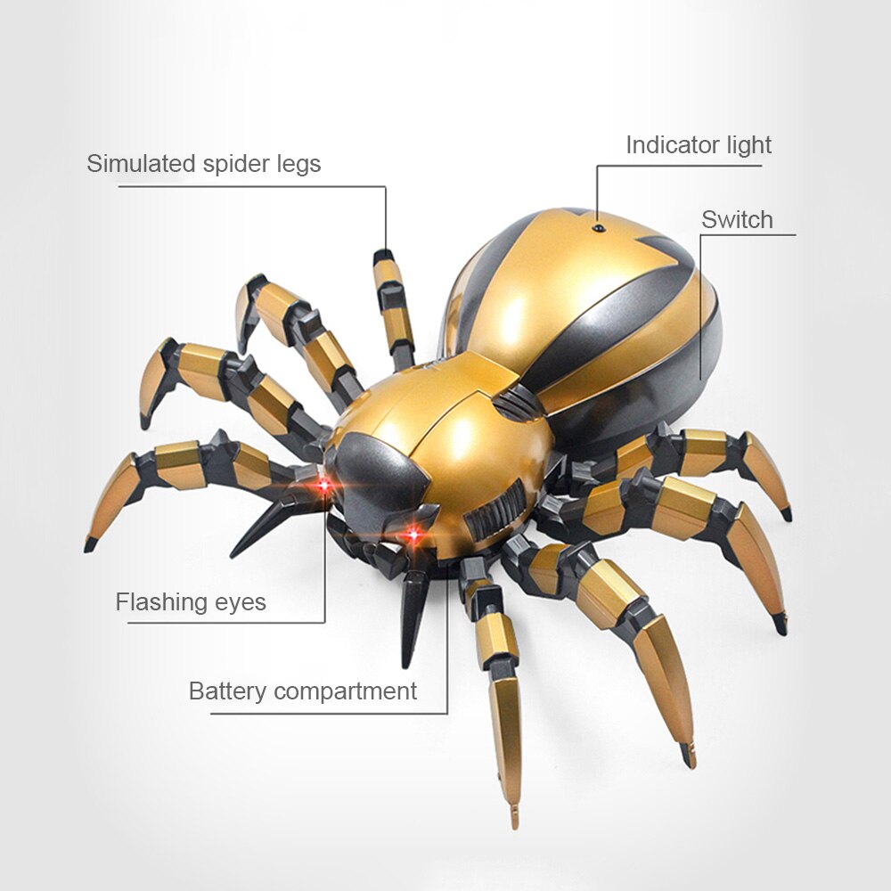 KaKBeir Spider robot with LED light Infrared induction Tricky wireless Model Simulation remote control animals Toys 1652982