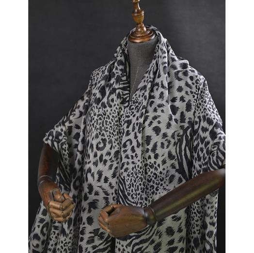 19 Spring&Summer Leopard Print Print 100% Silk organza Fabric For Women Dress 140cm wide 8Momme cloth DIY Sewing: 0.5 meter