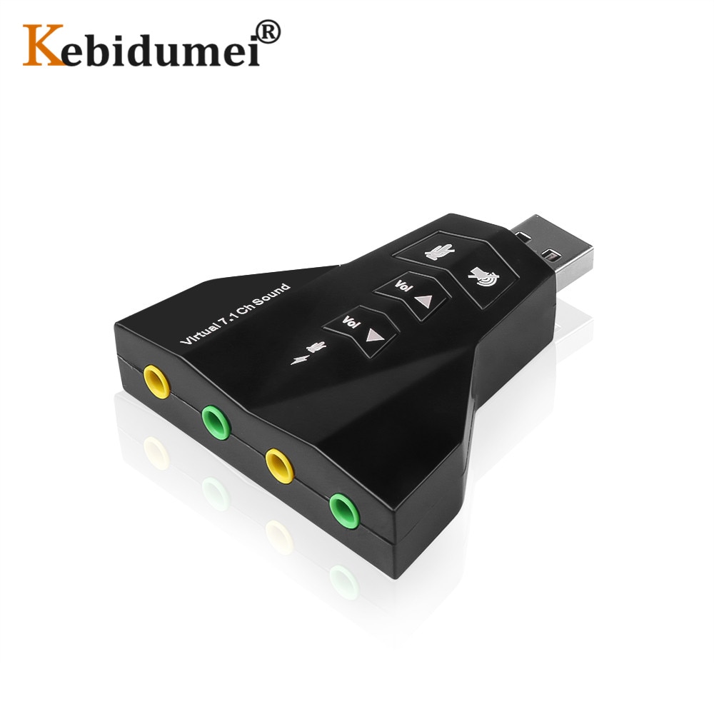 Mini External 7.1 Channels USB 3D Sound Card Audio Adapter for Laptop PC for Macbook Dual Virtual 7.1 USB 2.0 Double Sound Card