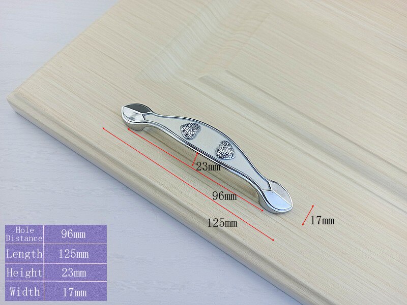 Simple Style Bowknot Handle Furniture Hardware Kitchen Cabinets Door Knobs Drawer Handle For Wardrobe Cupboard Dresser Pulls: Chrome-96mm B