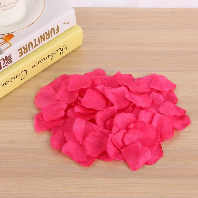 1000pcs Artificial False Rose Flower Petals Wedding Party Romantic Night Event Wedding Decoration Simulation Rose Petal