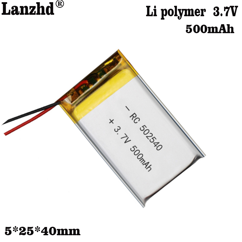 502540 500mah 3,7 V Lithium-Polymer-Akku für GPS MP3 DVD Bluetooth-Lautsprecher Headset Li-Ionen-Ersatz zelle