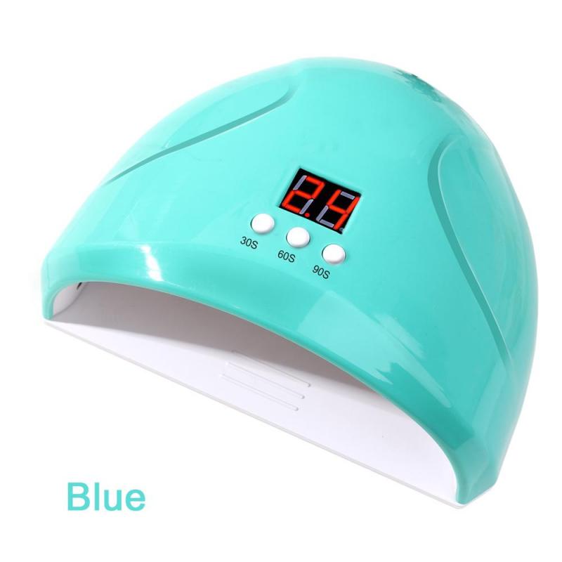 Lámpara LED UV de 36W para secador de uñas 54W/48W/36W, lámpara de hielo para manicura, lámpara de Gel, lámpara de secado para barniz de Gel: Azul
