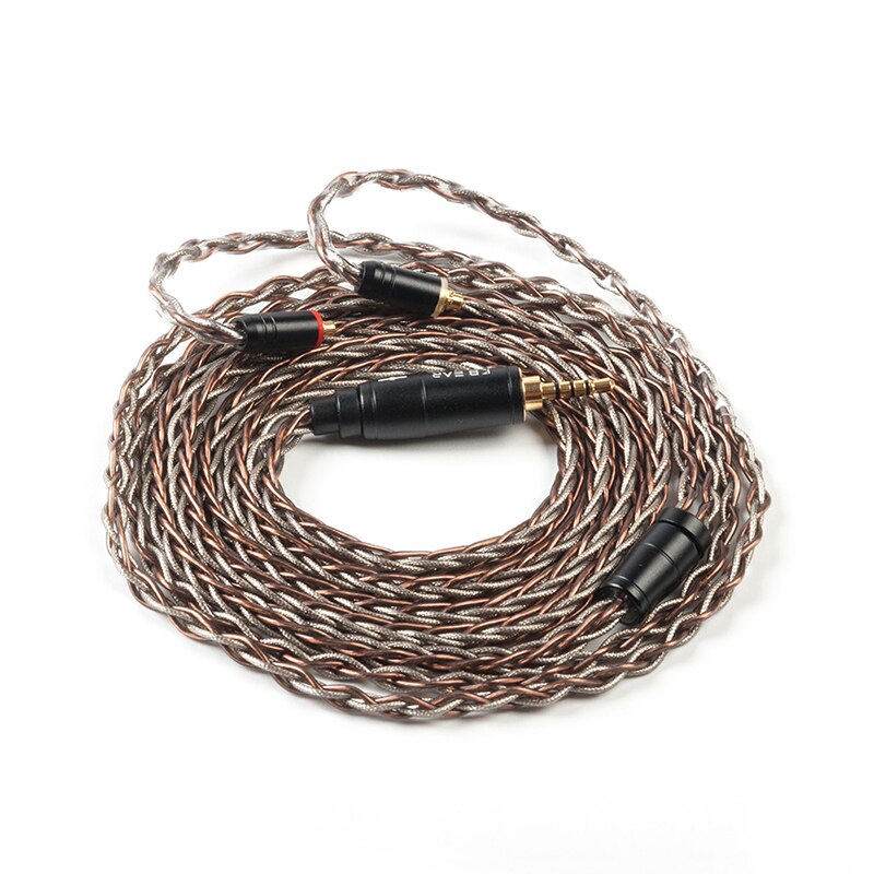 AK KBEAR-rhyme 8 Core Upgraded Copper-Silver Hybrid Earphone Cable 4.4/2.5/3.5mm Cable With MMCX/2Pin/QDC /TFZ: MMCX 2.5
