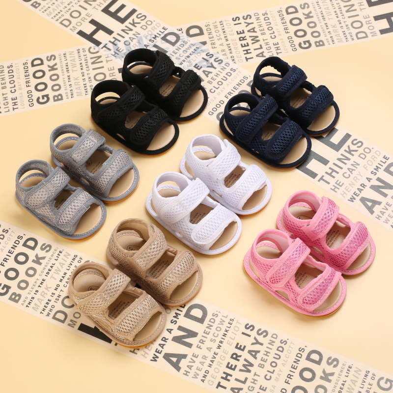 proprietà 0-18 mesi scarpe per bambini suole in gomma morbida sandali traspiranti scarpe per bambini panno a rete scarpe per bambini vuote