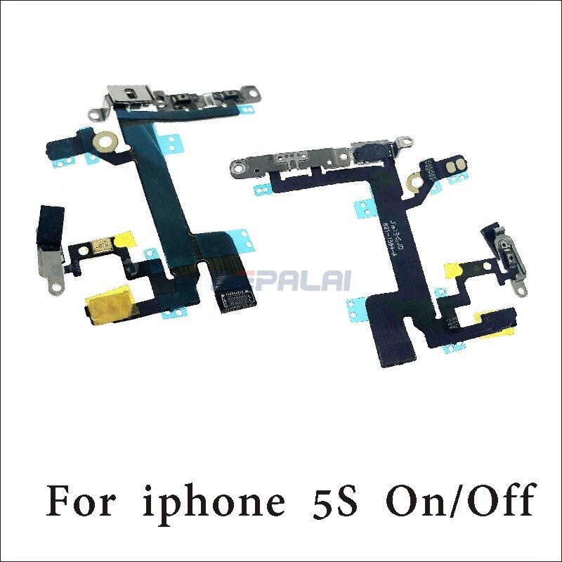 1 Piece Power Button On Off Flex Cable For iPhone 4 4G 4S 5G 5 5S 5C Plus Mute Volume Switch Connector Ribbon Parts